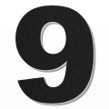 Numero 9 in polistirolo - Arial - Nero