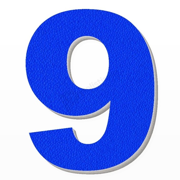Numero 9 in polistirolo - Arial - Blu