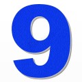Numero 9 in polistirolo - Arial - Blu