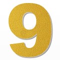 Numero 9 in polistirolo - Arial - Oro