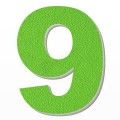 Numero 9 in polistirolo - Arial - Verde
