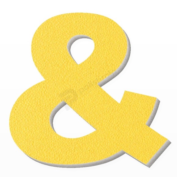 Simbolo & in polistirolo - Arial - Giallo