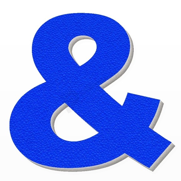 Simbolo & in polistirolo - Arial - Blu