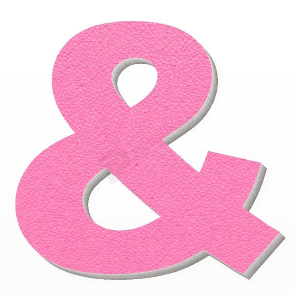 Simbolo & in polistirolo - Arial - Rosa