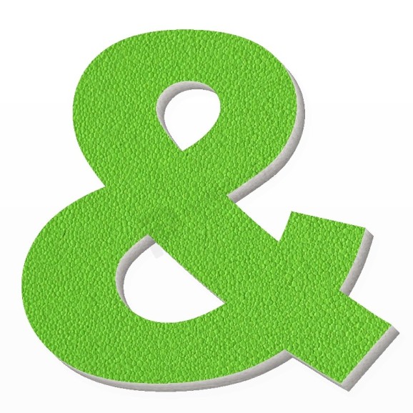 Simbolo & in polistirolo - Arial - Verde