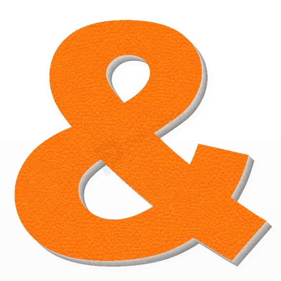 Simbolo & in polistirolo - Arial - Arancione