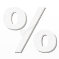 Simbolo % in polistirolo - Arial - Bianco