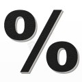 Simbolo % in polistirolo - Arial - Nero