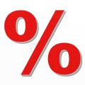 Simbolo % in polistirolo - Arial - Rosso