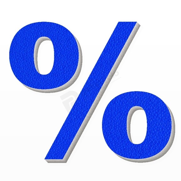 Simbolo % in polistirolo - Arial - Blu