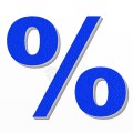 Simbolo % in polistirolo - Arial - Blu