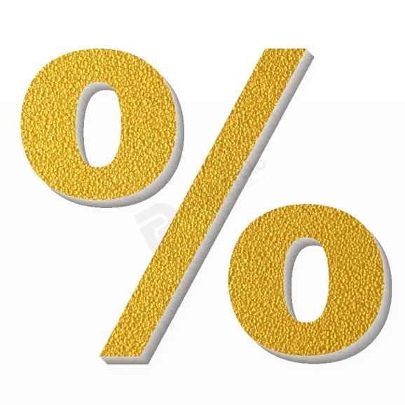 Simbolo % in polistirolo - Arial - Oro