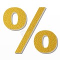Simbolo % in polistirolo - Arial - Oro