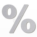 Simbolo % in polistirolo - Arial - Argento