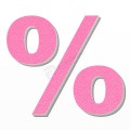 Simbolo % in polistirolo - Arial - Rosa