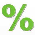 Simbolo % in polistirolo - Arial - Verde