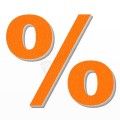 Simbolo % in polistirolo - Arial - Arancione