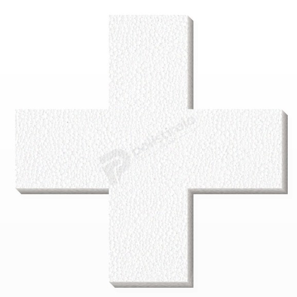 Simbolo + in polistirolo - Arial - Bianco
