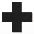 Simbolo + in polistirolo - Arial - Nero