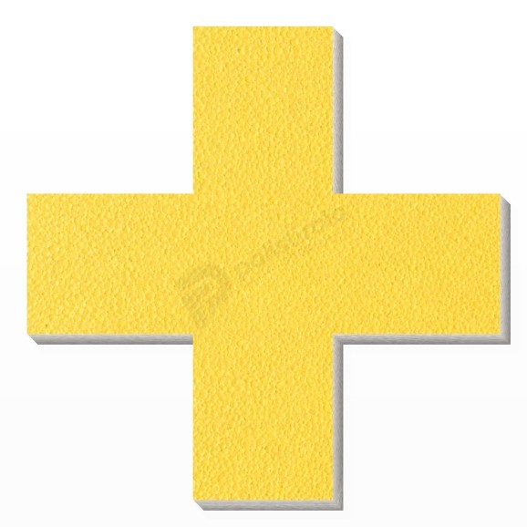 Simbolo + in polistirolo - Arial - Giallo