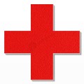 Simbolo + in polistirolo - Arial - Rosso