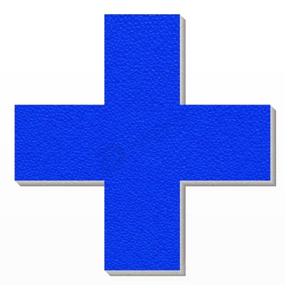 Simbolo + in polistirolo - Arial - Blu