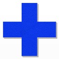 Simbolo + in polistirolo - Arial - Blu