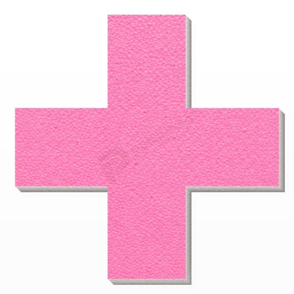 Simbolo + in polistirolo - Arial - Rosa