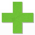 Simbolo + in polistirolo - Arial - Verde