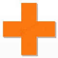Simbolo + in polistirolo - Arial - Arancione