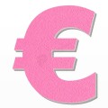 Simbolo € in polistirolo - Arial - Rosa