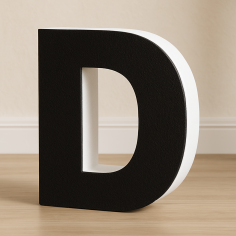 Lettera D in Polistirolo Personalizzabile per Decorazioni