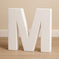 Lettera M in Polistirolo Personalizzabile per Decorazioni