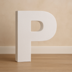 Lettera P in Polistirolo Personalizzabile per Decorazioni